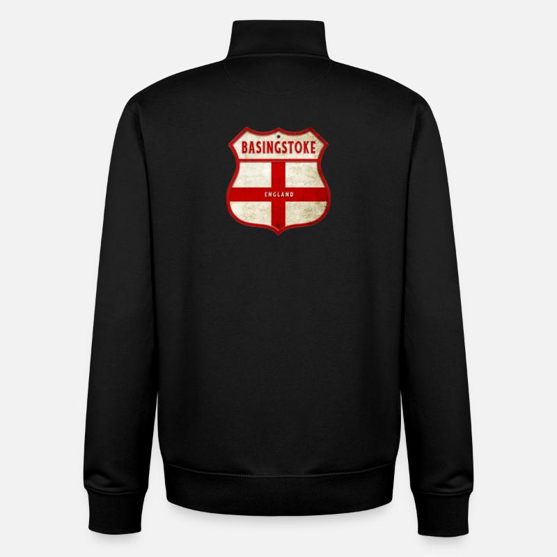 Armoiries de Basingstoke, Angleterre - Sweat zippé unisexe en coton bio Stanley/Stella - noir