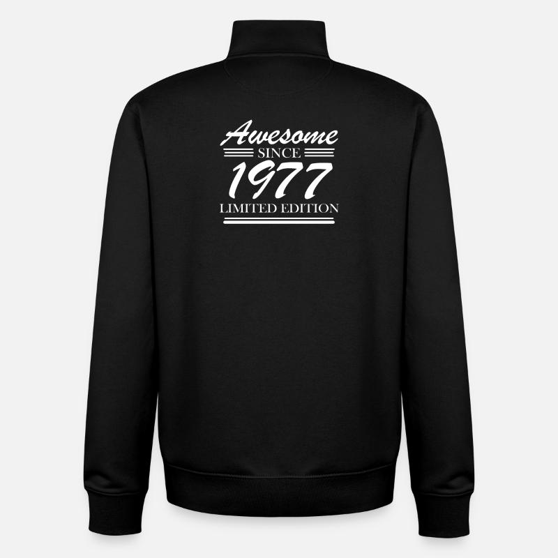 1977 - Born 1977 - Unisex Organic Zip Sweatshirt by Stanley/Stella - black