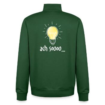 Ach Soooo... - Unisex Organic Zip Sweatshirt von Stanley/Stella - Flaschengrün - Hinten - AI Model Male 185 dark (185cm)