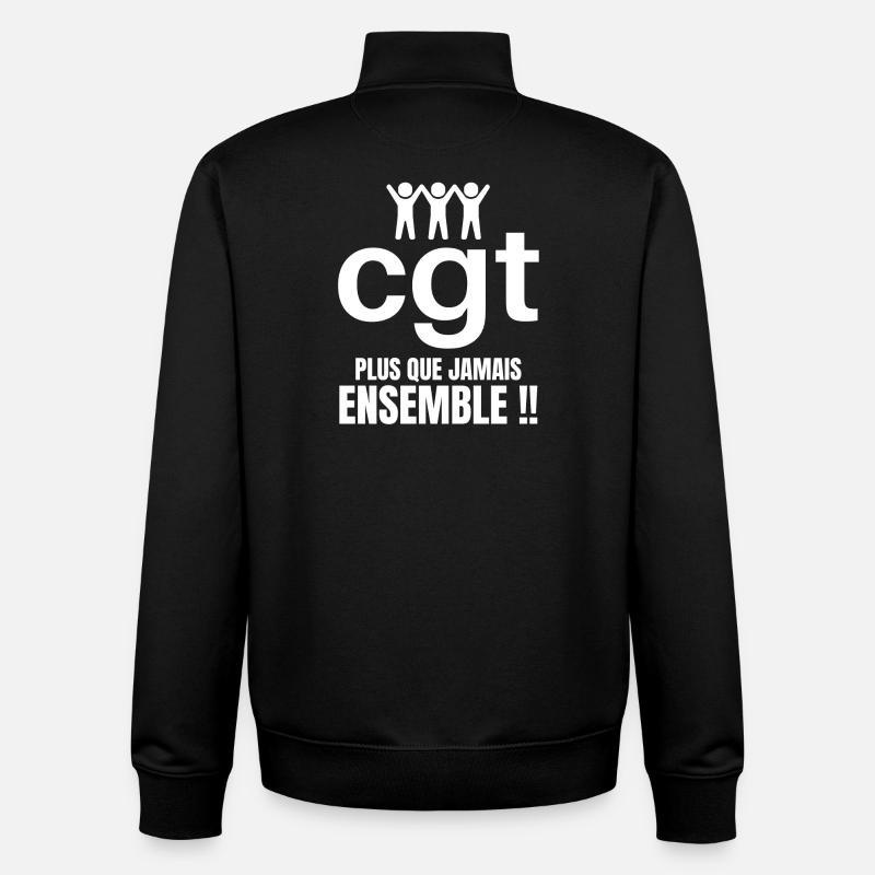 syndicat, manifestation, lutte des classes - Sweat zippé unisexe en coton bio Stanley/Stella - noir