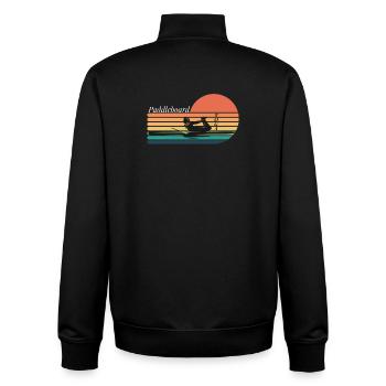 Paddleboard Yoga - Yoga Lovers - Unisex Organic Zip Sweatshirt von Stanley/Stella - Schwarz - Hinten - AI Model Male 185 light (185cm)