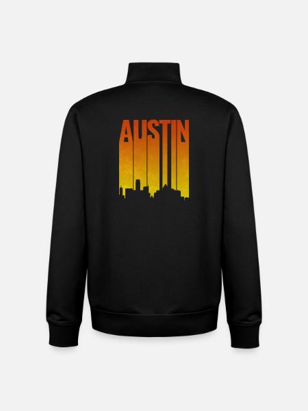 Austin Skyline Abendlicht - Unisex Organic Zip Sweatshirt von Stanley/Stella - Schwarz