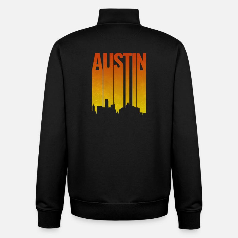 Austin Skyline Abendlicht - Unisex Organic Zip Sweatshirt von Stanley/Stella - Schwarz