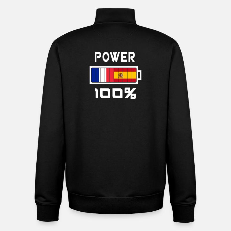 Spanien und Frankreich Power 100% - Unisex Organic Zip Sweatshirt von Stanley/Stella - Schwarz