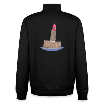 Der schiefe Turm von Bremerhaven ohne Text - Unisex Organic Zip Sweatshirt von Stanley/Stella - Schwarz - Hinten - AI Model Male 185 light (185cm)
