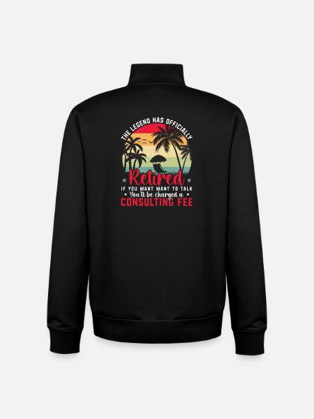 The legend is officially retired - Unisex Organic Zip Sweatshirt by Stanley/Stella - black