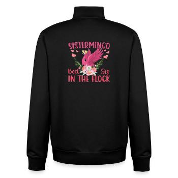 Best Sis In The Flock Sistermingo - Unisex Organic Zip Sweatshirt von Stanley/Stella - Schwarz - Hinten - AI Model Male 185 light (185cm)