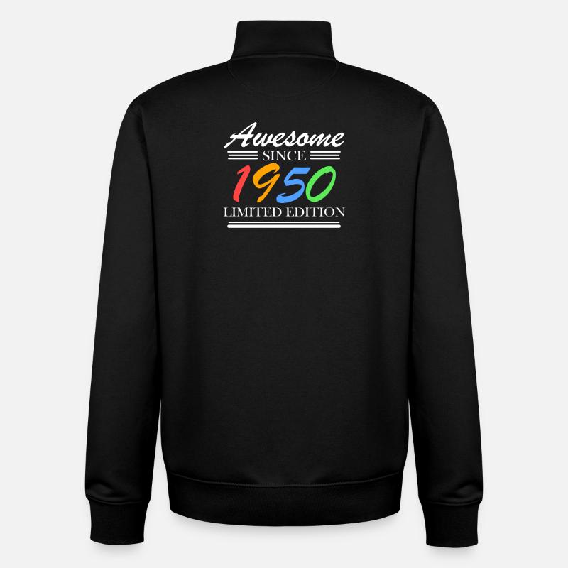 1950 - Born 1950 - Unisex Organic Zip Sweatshirt by Stanley/Stella - black