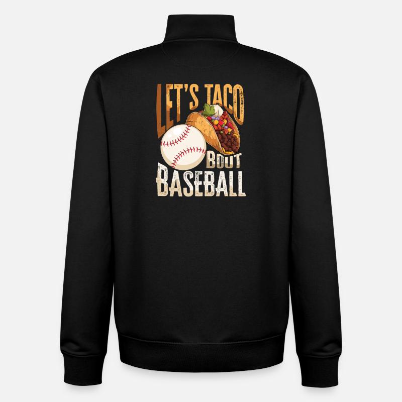 Let's Taco Bout Baseball - Unisex Organic Zip Sweatshirt by Stanley/Stella - black