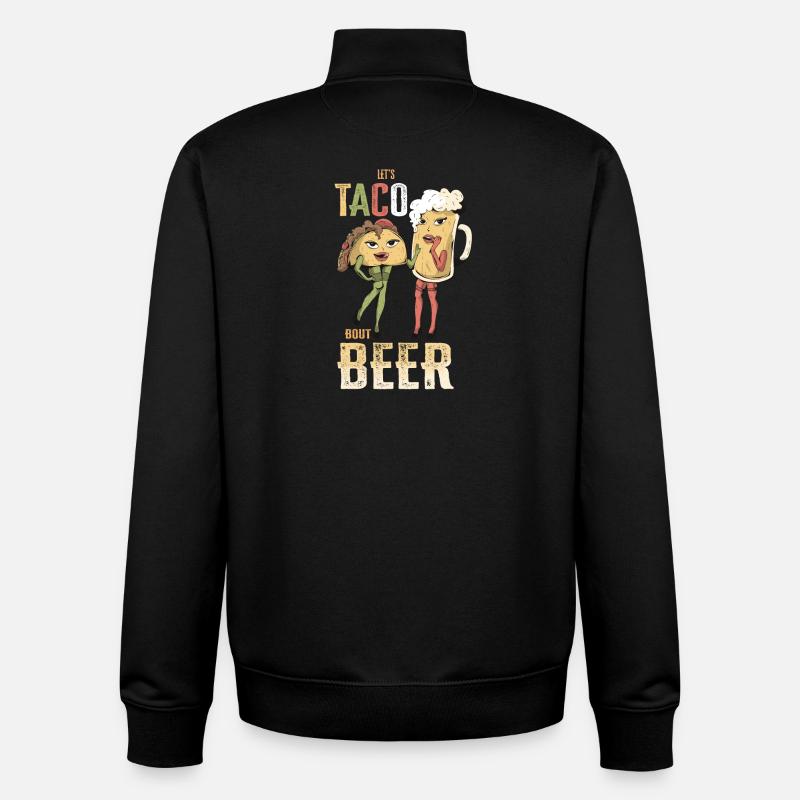 Lets Taco Bout Beer - Unisex Organic Zip Sweatshirt by Stanley/Stella - black