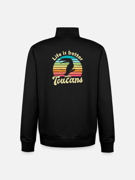 Toucan Bird - Unisex Organic Zip Sweatshirt by Stanley/Stella - black