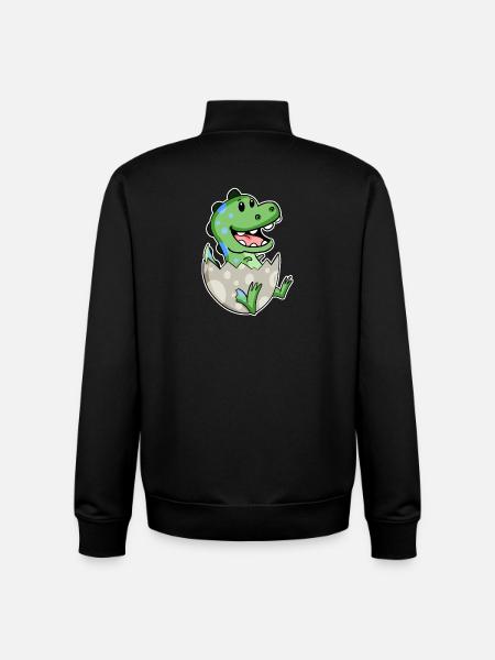 Dinosaur Egg Dino Motif - Unisex Organic Zip Sweatshirt by Stanley/Stella - black