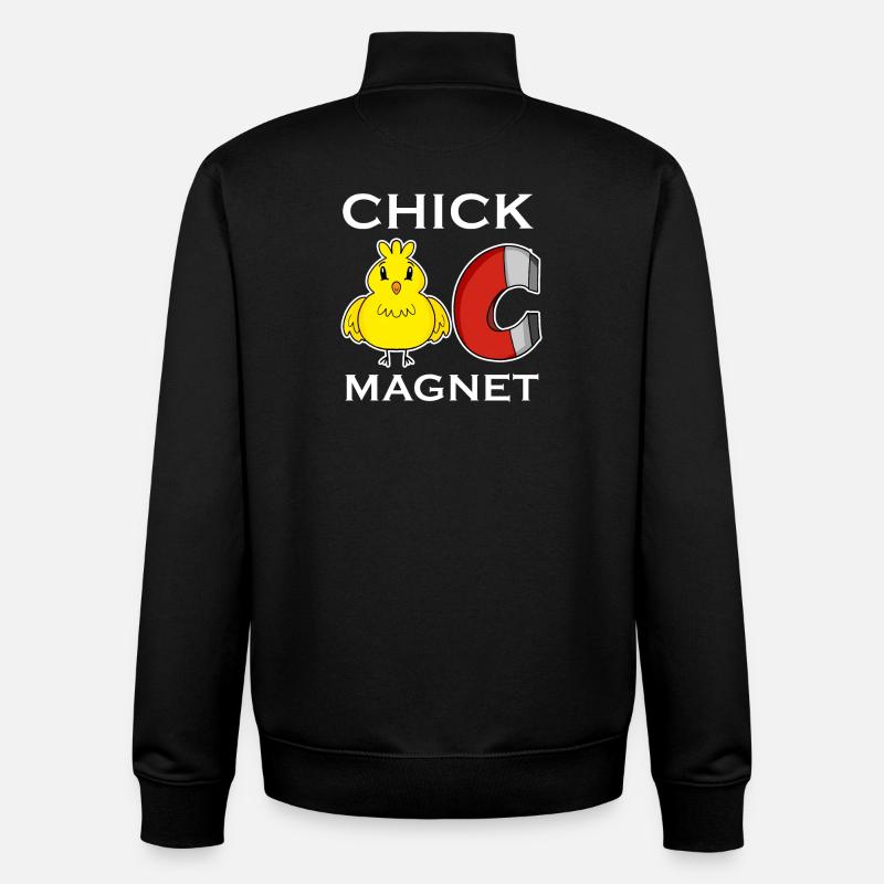 Aimant de poussin - Sweat zippé unisexe en coton bio Stanley/Stella - noir