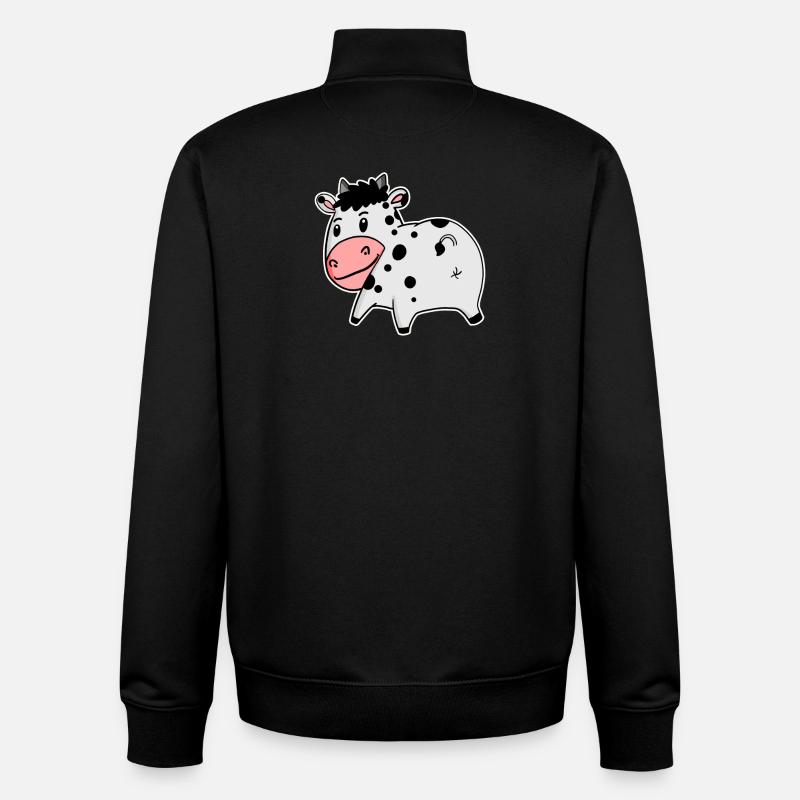 Cow Ass - Cow Butt - Sweat zippé unisexe en coton bio Stanley/Stella - noir