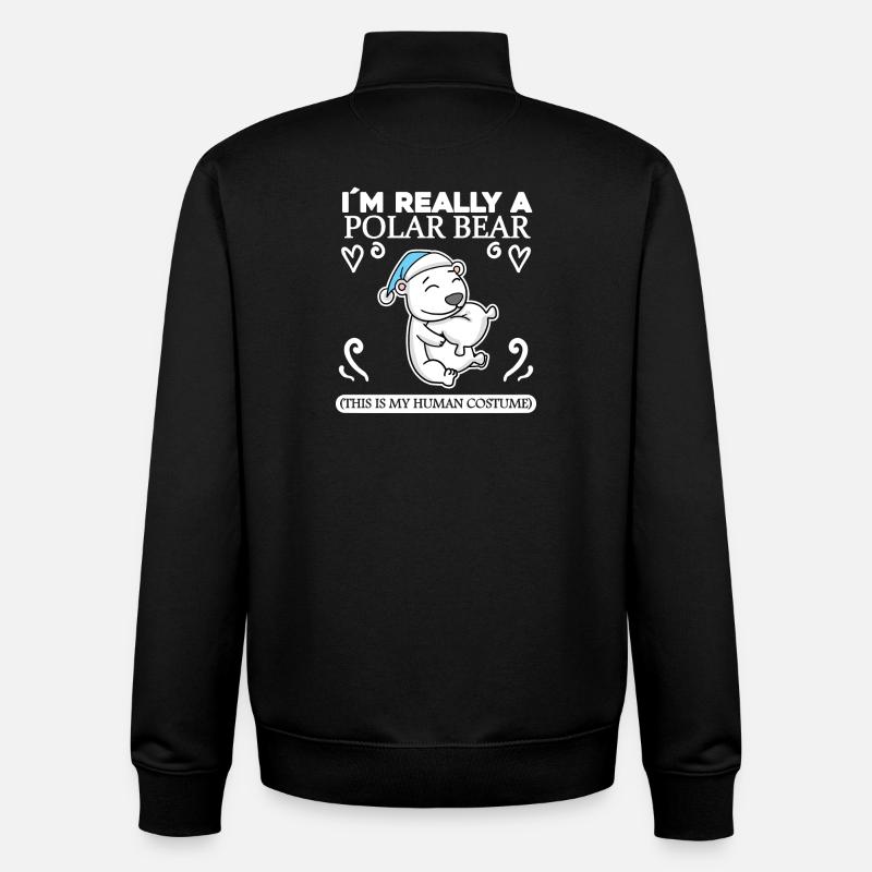 Polar bear - Unisex Organic Zip Sweatshirt by Stanley/Stella - black