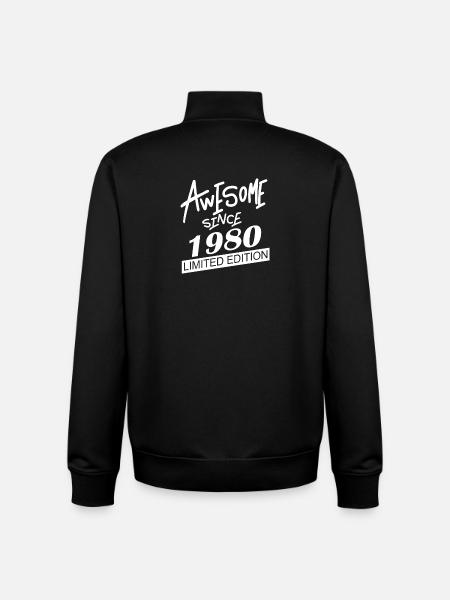1980 Gift - Unisex Organic Zip Sweatshirt by Stanley/Stella - black