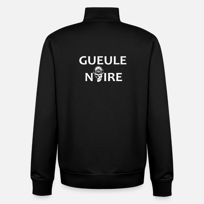 Gueule noire - Sweat zippé unisexe en coton bio Stanley/Stella - noir