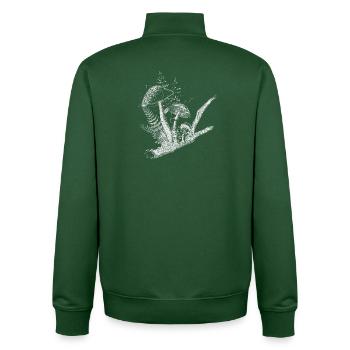 gezeichnete Komposition Waldpilze,Gräser und Ast - Unisex Organic Zip Sweatshirt von Stanley/Stella - Flaschengrün - Hinten - AI Model Male 185 dark (185cm)