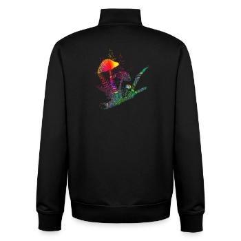 bunte Komposition Waldpilze,Gräser und Ast - Unisex Organic Zip Sweatshirt von Stanley/Stella - Schwarz - Hinten - AI Model Male 185 light (185cm)