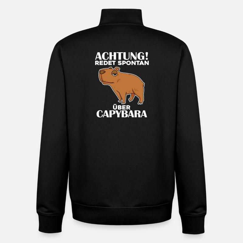 Capybara Wasserschwein - Unisex Organic Zip Sweatshirt von Stanley/Stella - Schwarz