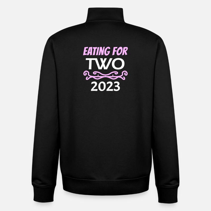 Grossesse Gémeaux 2023 - Sweat zippé unisexe en coton bio Stanley/Stella - noir