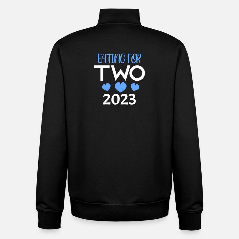 Grossesse Gémeaux 2023 - Sweat zippé unisexe en coton bio Stanley/Stella - noir
