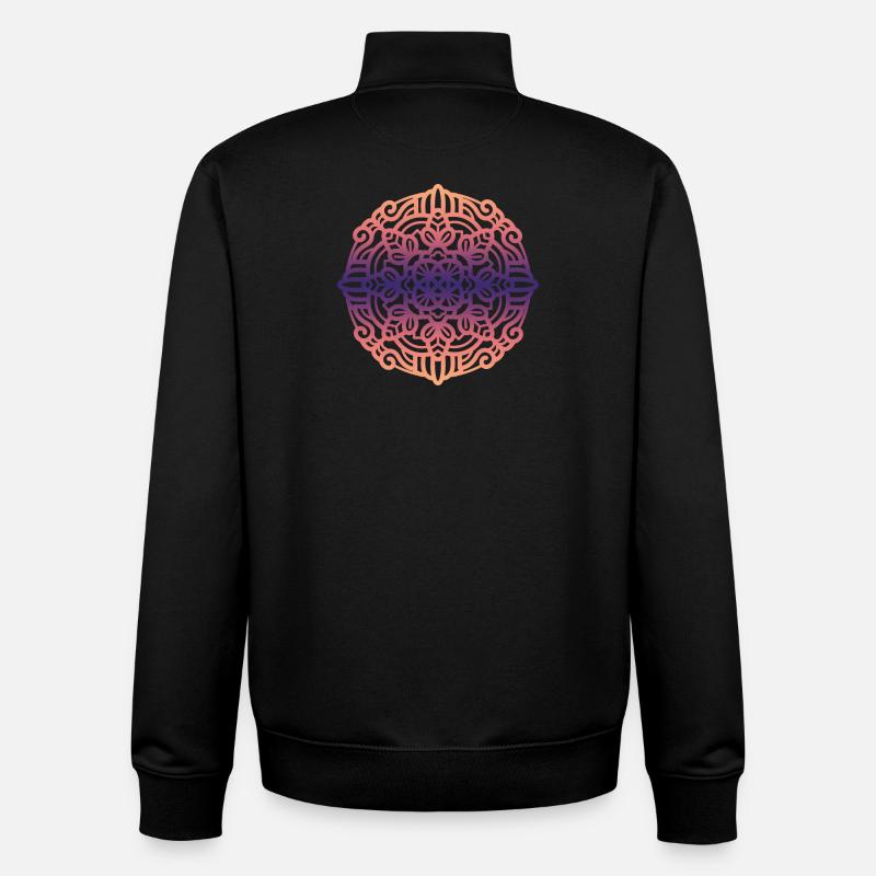 Mandala - Sweat zippé unisexe en coton bio Stanley/Stella - noir