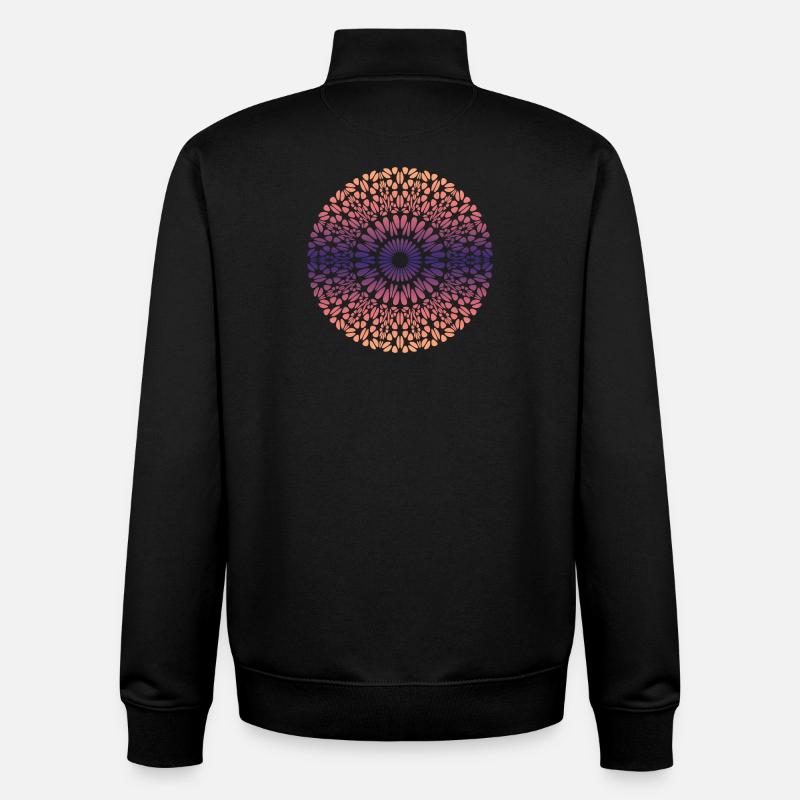 Mandala - Sweat zippé unisexe en coton bio Stanley/Stella - noir