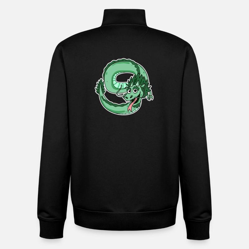 Dragon - Sweat zippé unisexe en coton bio Stanley/Stella - noir