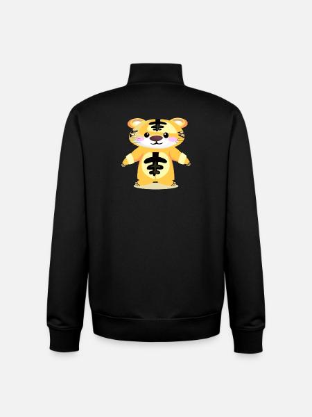 Tiger Pajamas - SLEEPING KIDS - Unisex Organic Zip Sweatshirt by Stanley/Stella - black