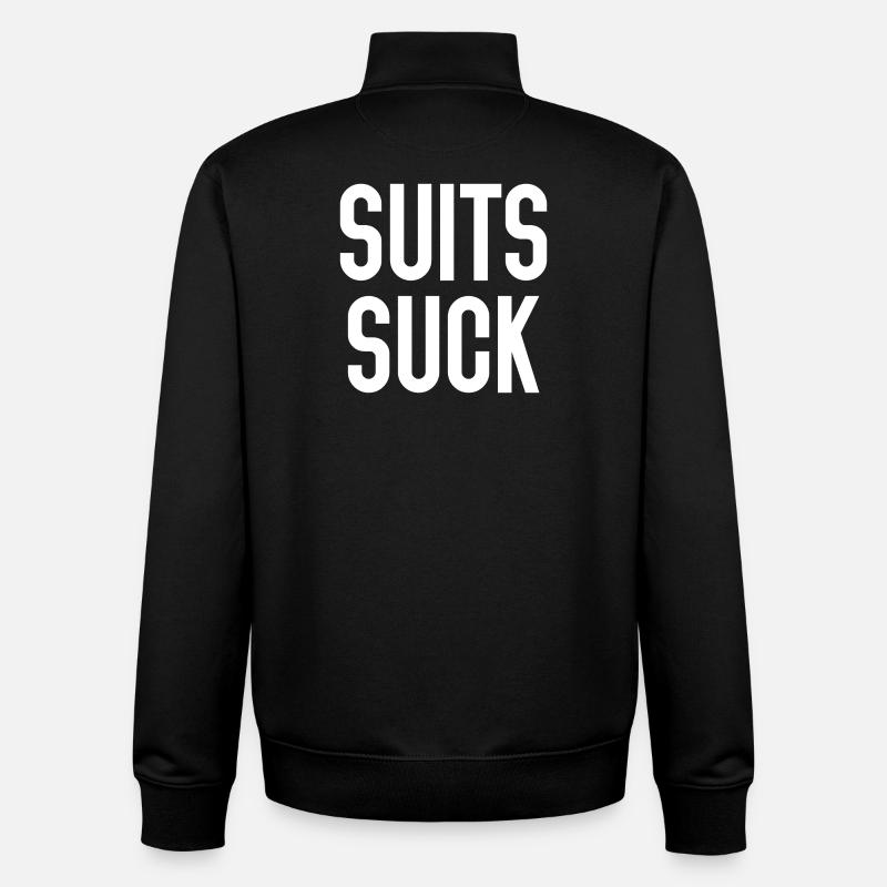 Costumes Suck - Sweat zippé unisexe en coton bio Stanley/Stella - noir