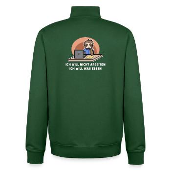 Sloth Chilling Animal Jungle Dweller Statement - Unisex Organic Zip Sweatshirt by Stanley/Stella - bottle green - Back - AI Model Male 185 dark (185cm)
