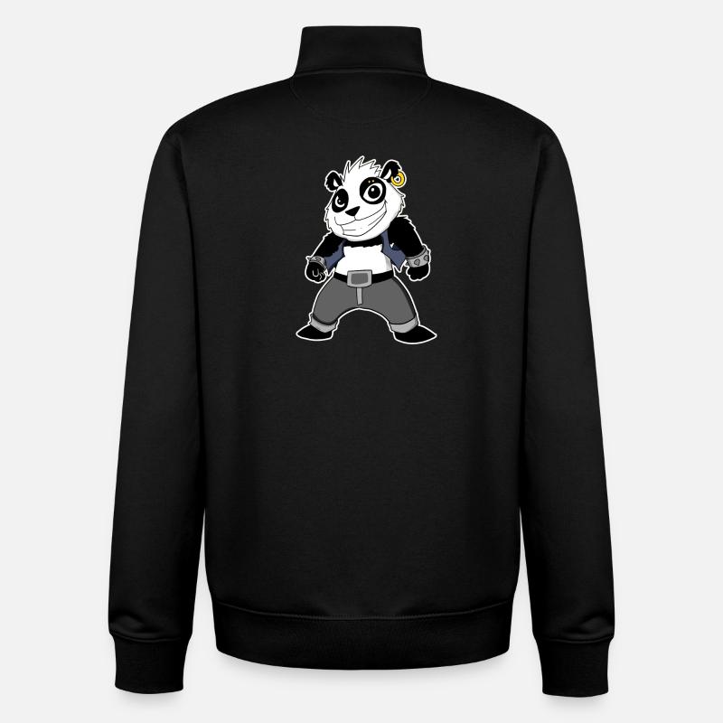 Cool Panda - Unisex Organic Zip Sweatshirt by Stanley/Stella - black