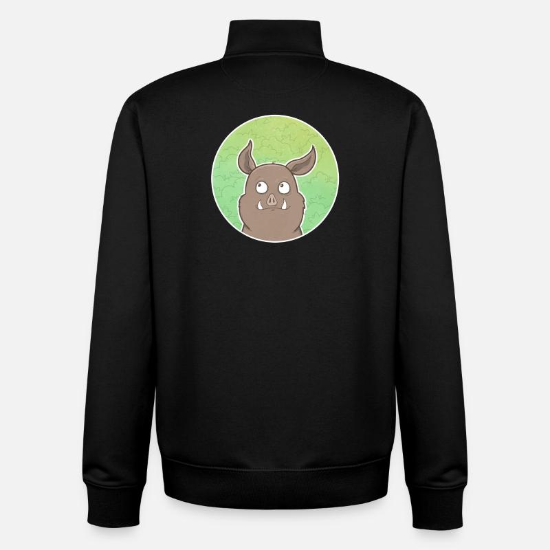 Wildschwein - Unisex Organic Zip Sweatshirt von Stanley/Stella - Schwarz