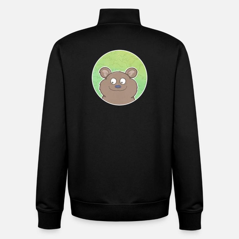 Ours - Sweat zippé unisexe en coton bio Stanley/Stella - noir