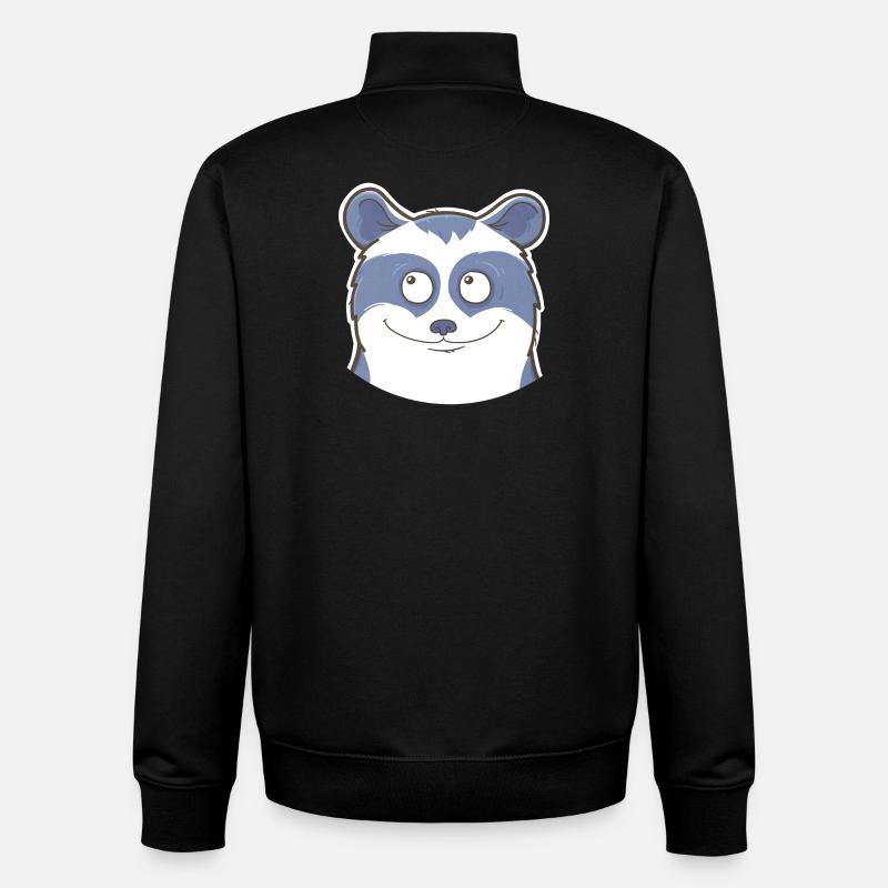 Raton laveur - Sweat zippé unisexe en coton bio Stanley/Stella - noir