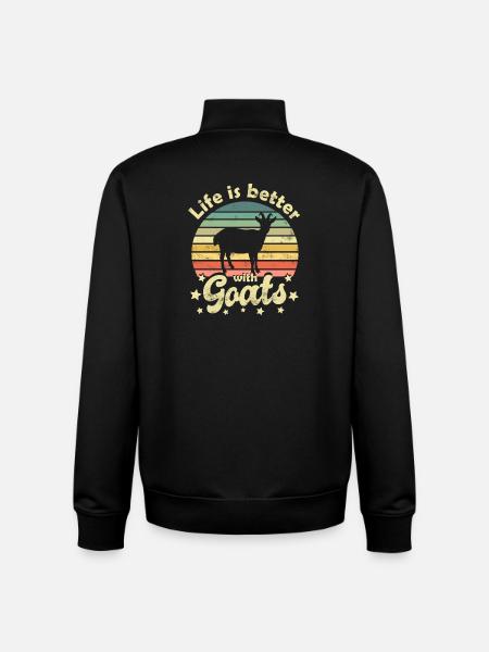 Chèvres - Sweat zippé unisexe en coton bio Stanley/Stella - noir