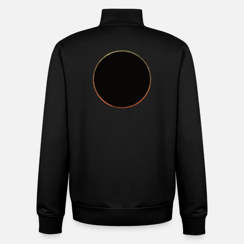 Éclipse solaire - Sweat zippé unisexe en coton bio Stanley/Stella - noir