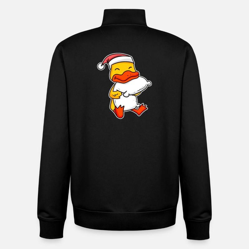 Canard Noël Sommeil Sommeil Sommeil - Sweat zippé unisexe en coton bio Stanley/Stella - noir