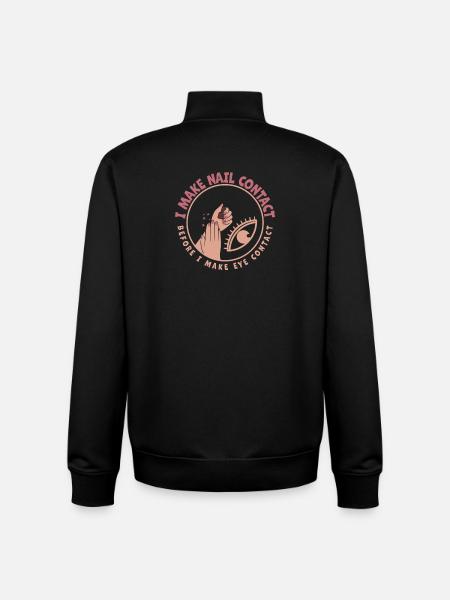 I Make Nail Contact Nail Tech - Unisex Organic Zip Sweatshirt by Stanley/Stella - black
