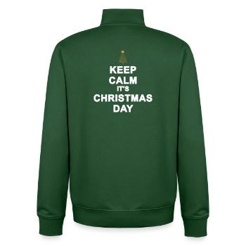 Noël Minimaliste Calme Jour Noël - Sweat zippé unisexe en coton bio Stanley/Stella - vert bouteille - Dos - AI Model Male 185 dark (185cm)