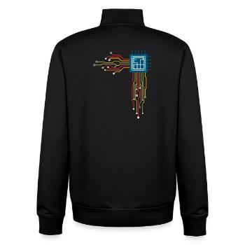 Computer chip - Creative illustration - Unisex Organic Zip Sweatshirt by Stanley/Stella - black - Back - AI Model Male 185 light (185cm)