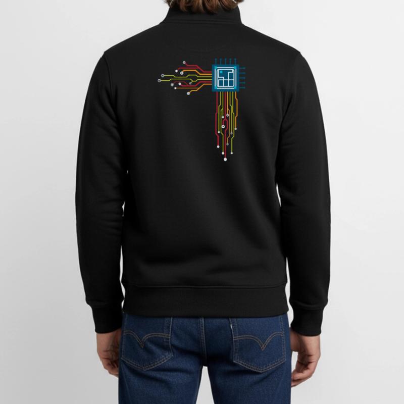 Computer chip - Creative illustration Unisex Organic Zip Sweatshirt by Stanley/Stella
