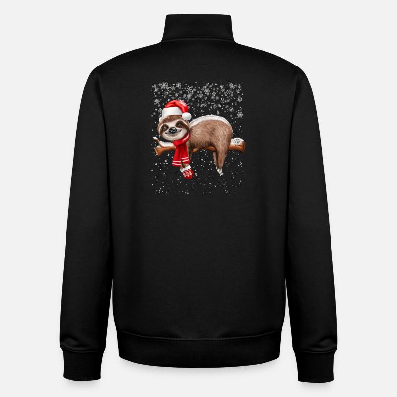 Faultier Weihnachten - Unisex Organic Zip Sweatshirt von Stanley/Stella - Schwarz