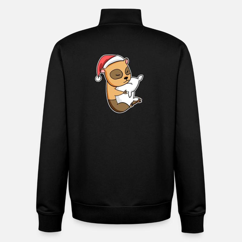 Squirrel Christmas Sleep - Unisex Organic Zip Sweatshirt by Stanley/Stella - black