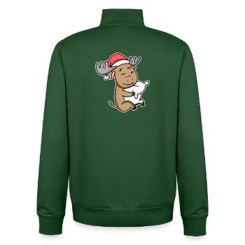 Elch Weihnachten Schlafen Schlaf Ausschlafen - Unisex Organic Zip Sweatshirt von Stanley/Stella - Flaschengrün - Hinten - AI Model Male 185 dark (185cm)