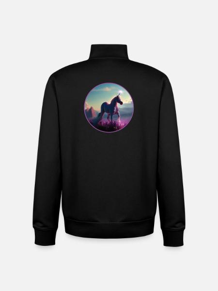 Unicorn - Unisex Organic Zip Sweatshirt by Stanley/Stella - black