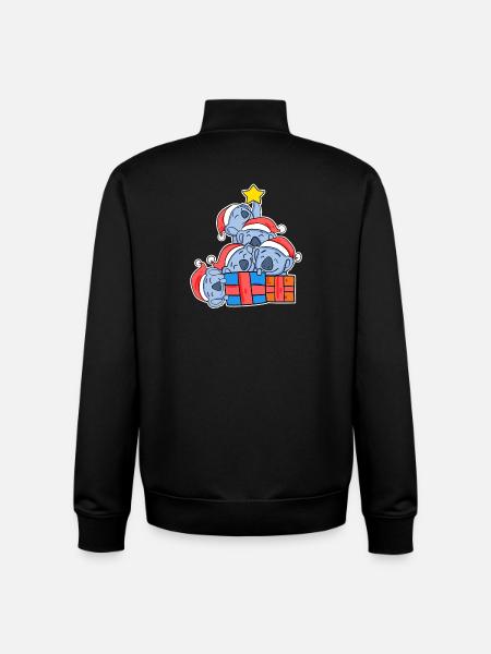 Christmas Christmas Tree Koala - Koalas - Unisex Organic Zip Sweatshirt by Stanley/Stella - black