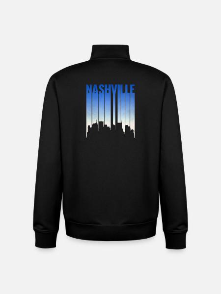 Nashville Skyline Gradient - Unisex Organic Zip Sweatshirt by Stanley/Stella - black
