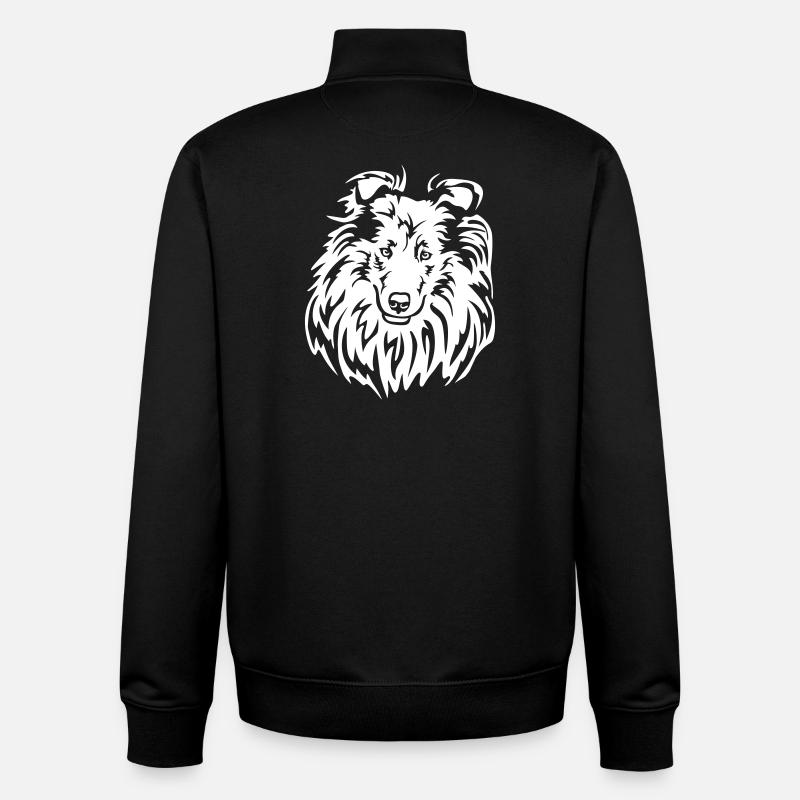 Collie Head "Black Edition" - Unisex Organic Zip Sweatshirt by Stanley/Stella - black
